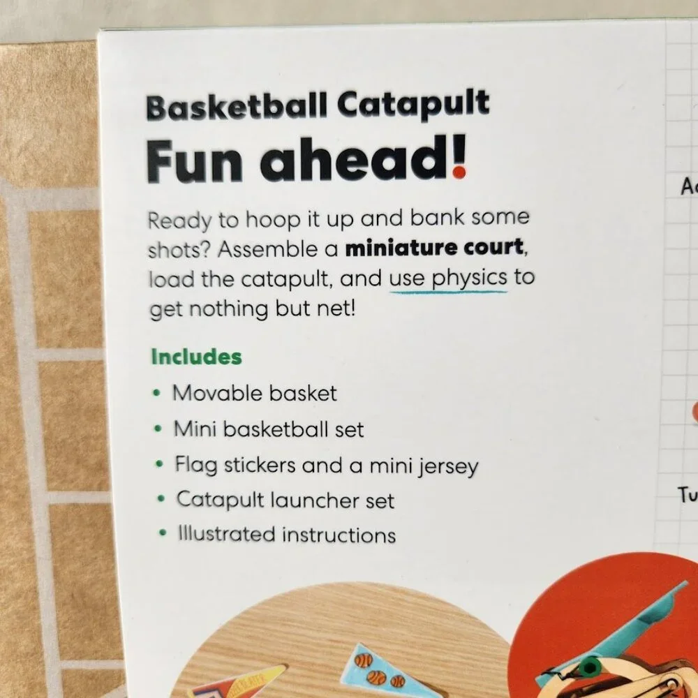 NEW KiwiCo. Kiwi Co. Basketball Catapult Arcade Toy Game Machine Physics Science